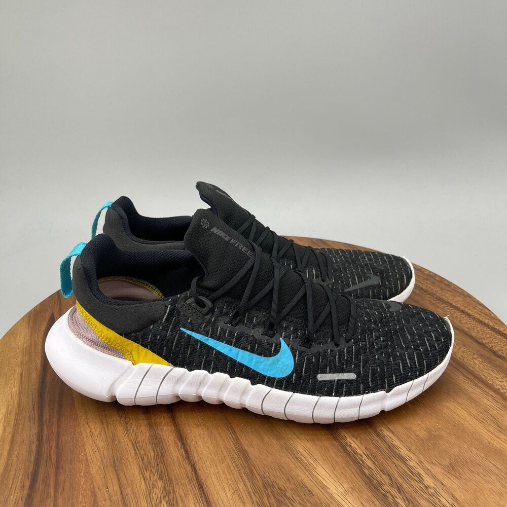 Nike Free Run 5.0 Next Nature Black Blue Yellow Shoes Mens Size 11 Running